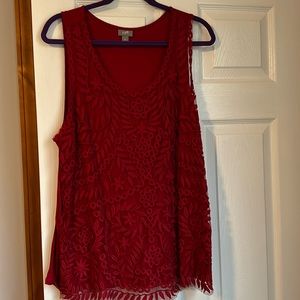 JJill red lace tank XL